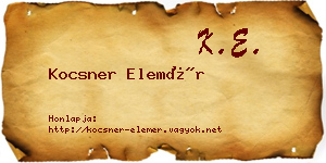 Kocsner Elemér névjegykártya